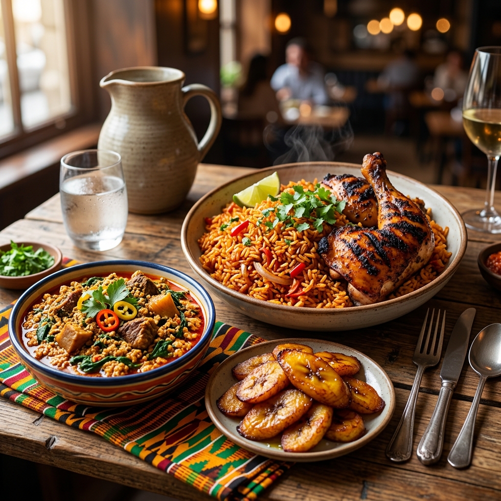 Delicious Nigerian Food Spread